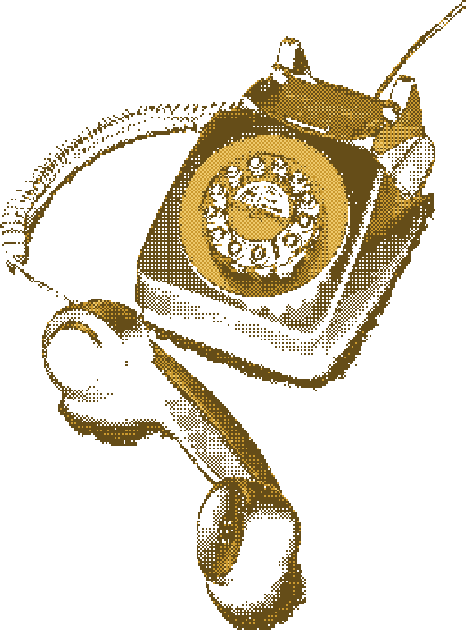 Dithered duotone of a phone